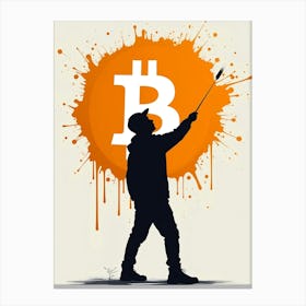 Bitcoin Paint Dripping Canvas Print