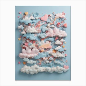 Clouds And Hearts Canvas Print