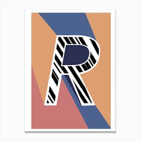 R Geometric Font Canvas Print
