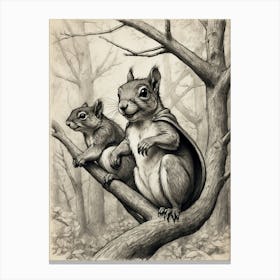 Squirrels In Capes Canvas Print