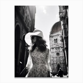 Florence, Italy,  Black And White Analogue Photography  3 Canvas Print