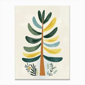 Sequoia Tree Flat Illustration 8 Canvas Print