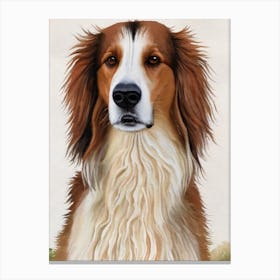Borzoi 4 Watercolour dog Canvas Print