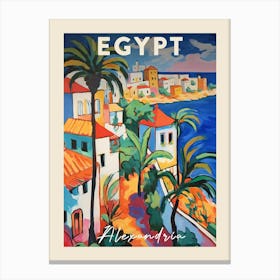 Alexandria Egypt 2 Fauvist Painting  Travel Poster Canvas Print