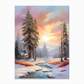 Winter Landscape Painting.2 Canvas Print