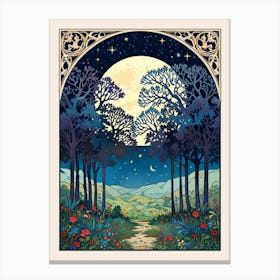 Full Moon In The Forest 3 Canvas Print