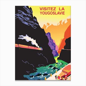 Visit Yugoslavia, Vintage Travel Poster Canvas Print