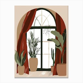 Window With Plants Canvas Print