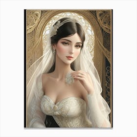 Bride In A Wedding Dress Canvas Print