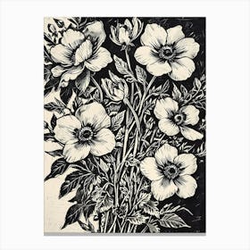 Black And White Flowers Canvas Print