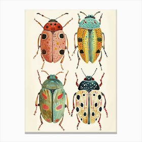 Colourful Insect Illustration June Bug 8 Canvas Print