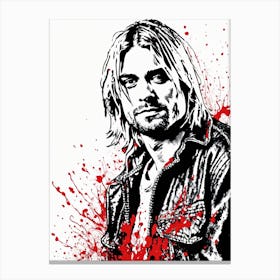 Kurt Cobain Portrait Ink Painting (11) Canvas Print