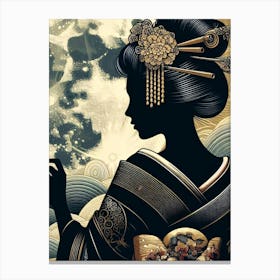 Geisha Drawing Canvas Print