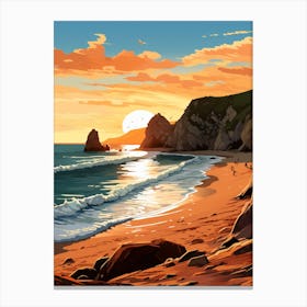 A Vibrant Painting Of Durdle Door Beach Dorset 4 Canvas Print