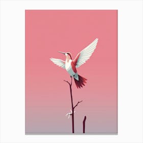 Minimalist Hummingbird 1 Illustration Canvas Print