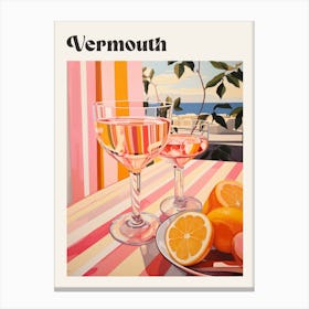 Vermouth 2 Retro Cocktail Poster Canvas Print