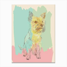 Pastel Terrier Dog Pastel Line Watercolour Illustration  2 Canvas Print