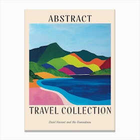Abstract Travel Collection Poster Saint Vincent And The Grenadines 1 Canvas Print