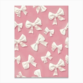 Pastel Pink Bows 2 Pattern Canvas Print