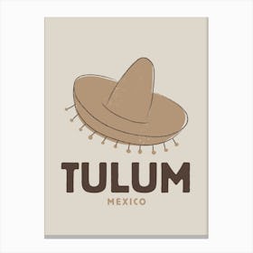Tulum Mexico Neutral Print Canvas Print
