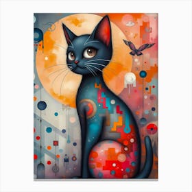 Cosmic Feline Reverie Canvas Print