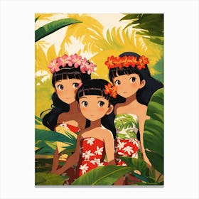 Hawaiian Girls Canvas Print