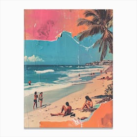 Retro Kitsch Beach Collage 2 Canvas Print