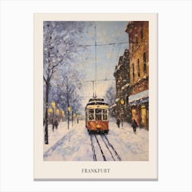 Vintage Winter Painting Poster Frankfurt Germany 1 Canvas Print