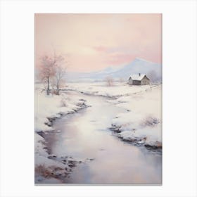Dreamy Winter Painting Iceland 2 Canvas Print