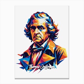 Thomas Jefferson 01 Portrait WPAP Pop Art Canvas Print