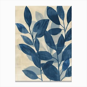 Blue Leaves 7 Canvas Print