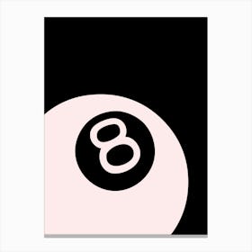 8 Ball Black And Pink Canvas Print