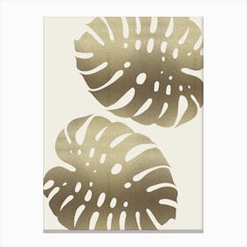 Golden tropical leaf 10 Canvas Print