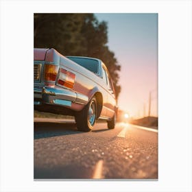 Vintage Car On The Road Canvas Print