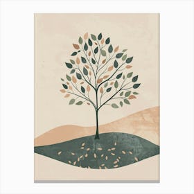 Sycamore Tree Minimal Japandi Illustration 1 Canvas Print