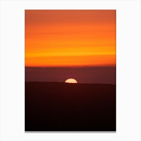 Sunset Portugal behind the mountains | Travel photography poster Canvas Print
