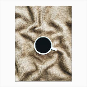 Coffee Cup On A Blanket Canvas Print