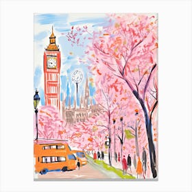London, Dreamy Storybook Illustration 3 Canvas Print