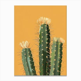 Ferocactus Cactus Minimalist Abstract Illustration 4 Canvas Print