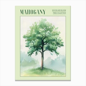 Mahogany Tree Atmospheric Watercolour Painting 5 Poster Canvas Print