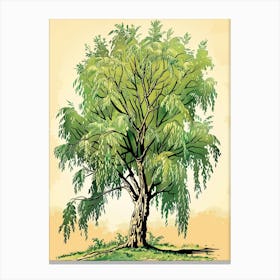 Willow Tree Storybook Illustration 4 Canvas Print