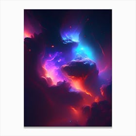 Nebula Neon Nights Space Canvas Print
