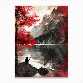 Red Autumn In The Mountains Canvas Print