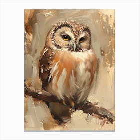 Northern Saw Whet Owl Painting 4 Canvas Print