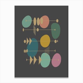 Retro Midcentury Atomic Space Age in Gray Canvas Print