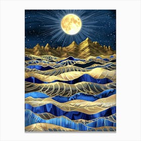 Moonlight Over The Ocean 13 Canvas Print