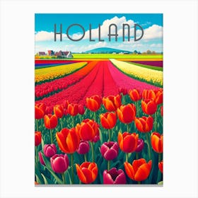 Holland Tulip Fields Canvas Print