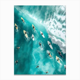 Surfers In The Ocean 1 Canvas Print