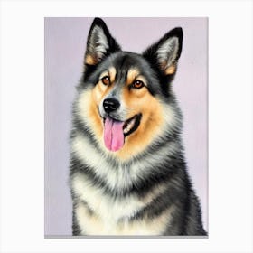 Norwegian Elkhound Watercolour dog Canvas Print