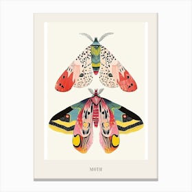 Colourful Insect Illustration Moth 11 Poster Canvas Print